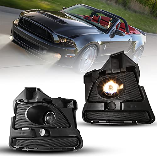 Nixon Offroad Fog Lights Assembly for 2013-2014 Ford Mustang HD Clear Lenses Fog Lamps Replacements, Bumper Driving Projector Fog Lights Pair + Wiring + Switch Kits