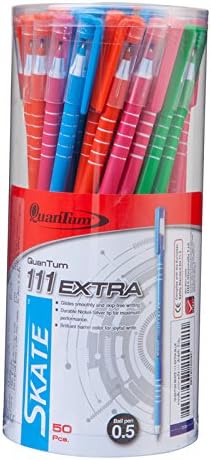 QuanTum Ballpoint pen 0.5mm Skate 111 Extra, Blue ink, Random color, Pack 50 pcs.