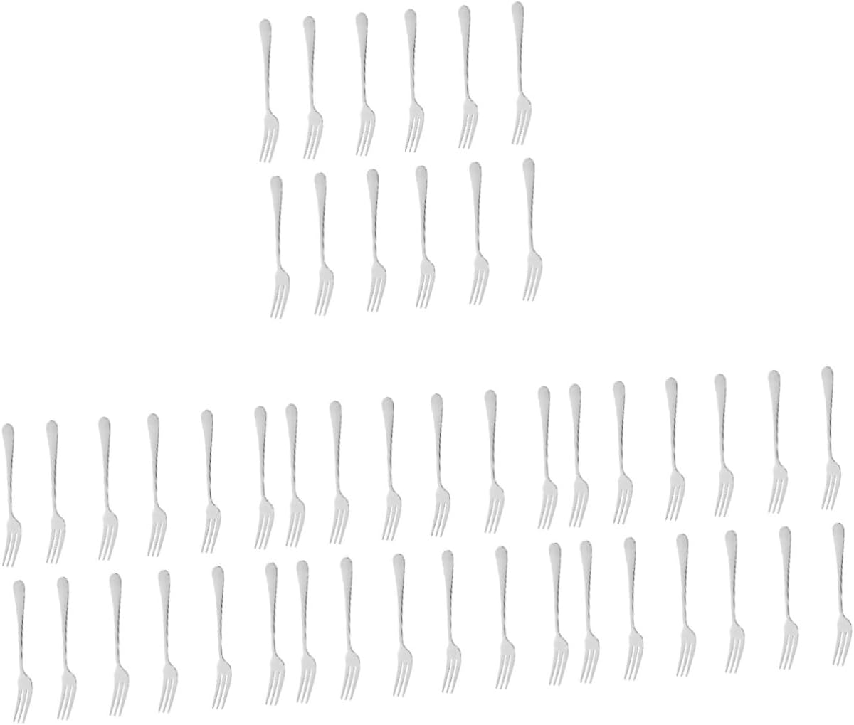 Ciieeo 48pcs Stainless Steel Mini Fruit Forks Food-grade Cutlery for Desserts Salad and Appetizers Elegant Fork for Home Kitchen Restaurant Use