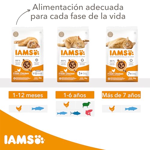 Miniatura 4 de IAMS Alimento Seco para Gatitos de 1-12 meses, Pollo, 3 kg