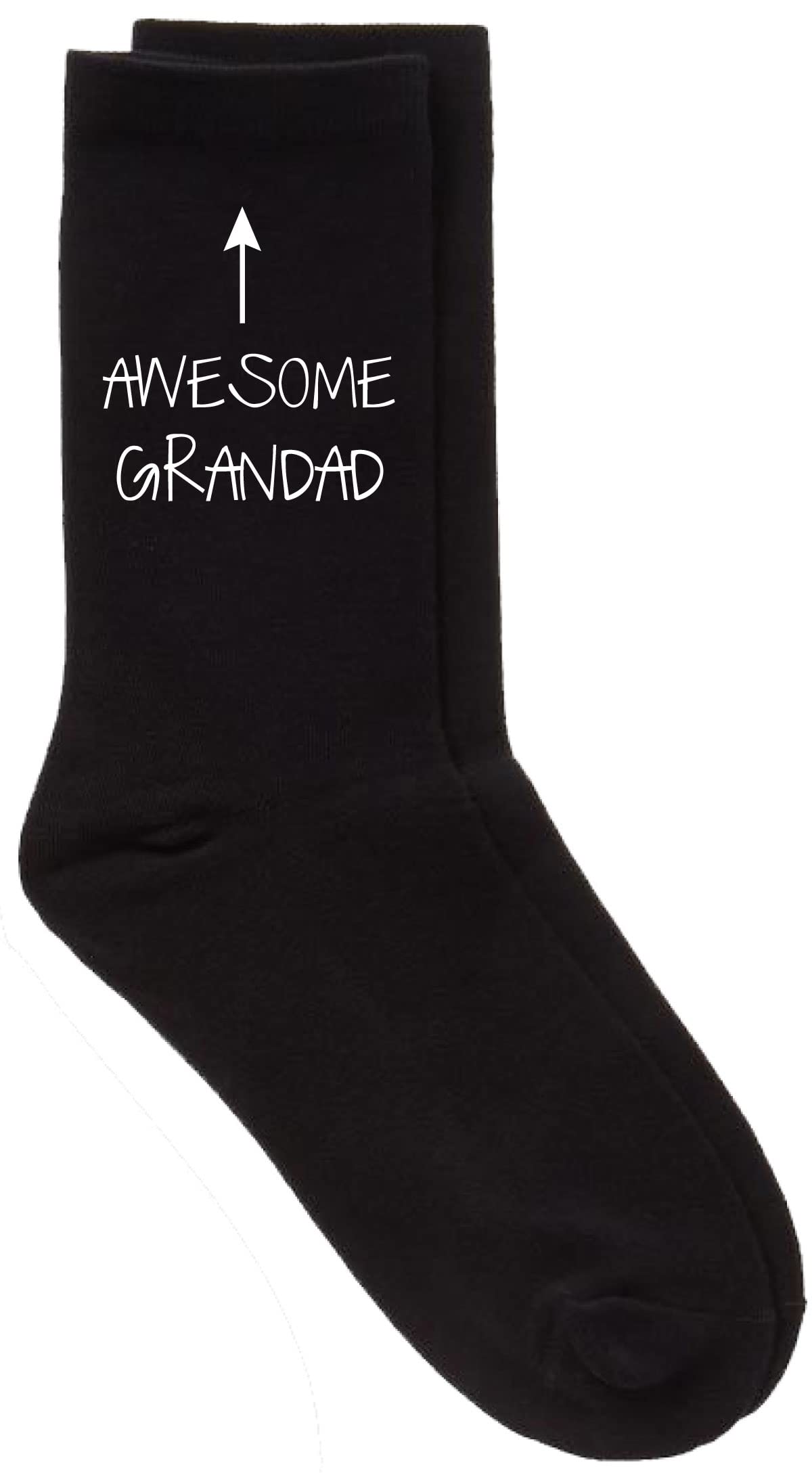 60 Second Makeover Limited Awesome Grandad Black Calf Socks Fathers Day Birthday, One Size, Black