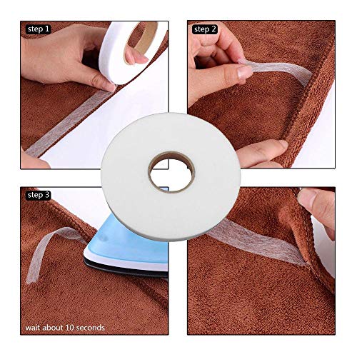 1PC 70 Yards Double Sided Fusible Sewing Fabric Hemming Tape DIY Cloth Craft 1CM, No-sew Fusible Bonding Web,Fabric Adhesive