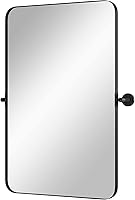 Vista 2 de Espejo de baño pivote de 24 x 36 pulgadas para pared, espejos rectangulares grandes con marco de metal negro, espejos de tocador rectangulares