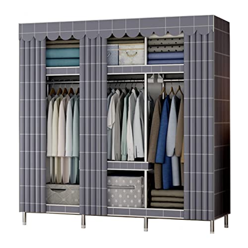 Armoire portable avec tringle de suspension et étagères - 2