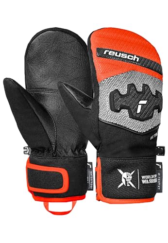 Reusch Worldcup Warrior Prime R-TEX XT Junior - Guanti da corsa caldi per bambini e ragazzi, impermeabili, antivento e traspiranti, con imbottitura per caviglia e dita e fodera per dita