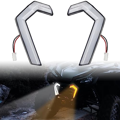 SAUTVS LED Turn Signal Fang Lights for Honda Talon 1000, Front Grille Accent Lights Signature Grill Lamps for Honda Talon 1000R 1000X 1000X-4 2022-2025 Accessories(2PCS)