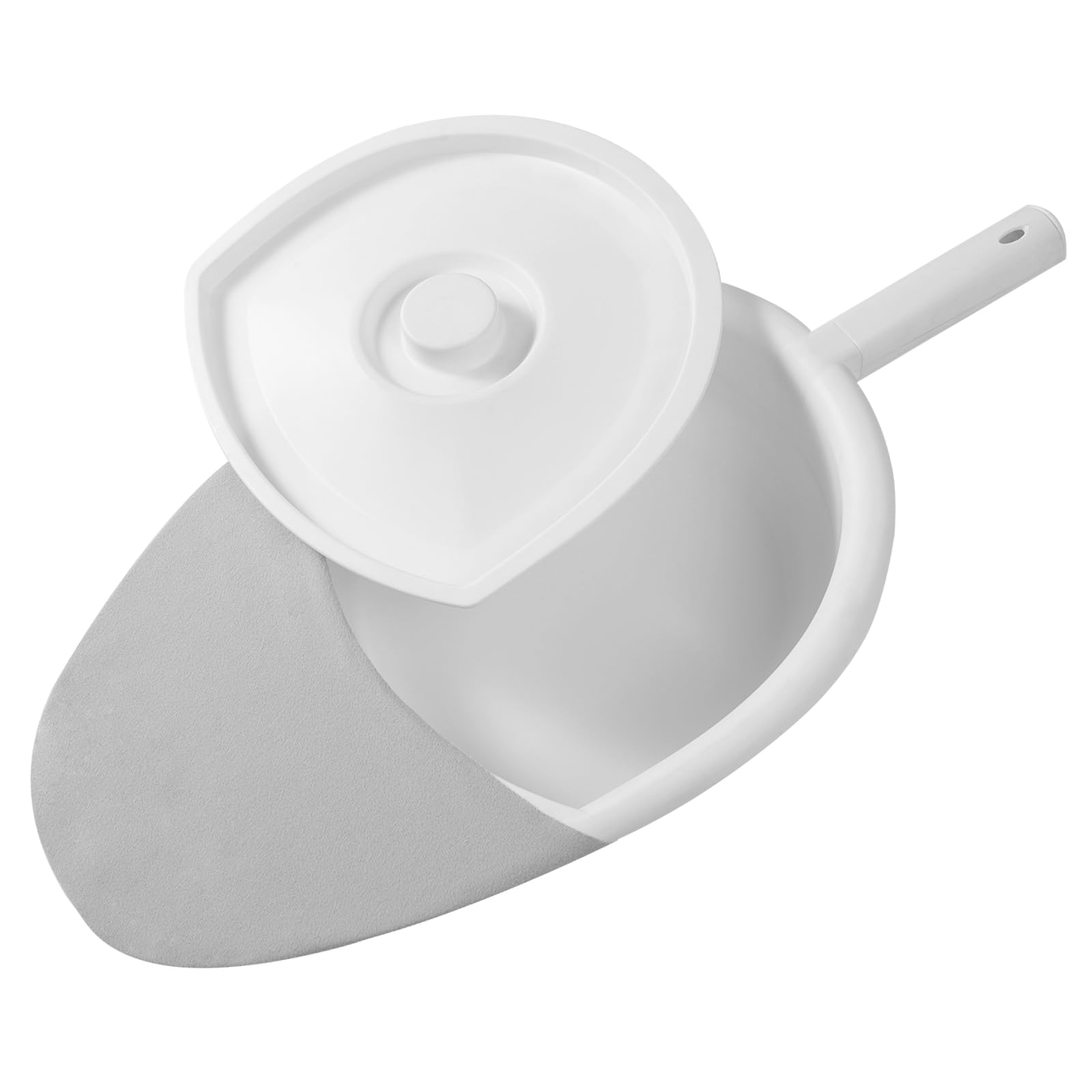 ENLUNTRA Bettpfanne für Erwachsene Fracture Bed Pan with Lid, Easy to use Men and Women Commode for Bedbound, Elderly, Disabled and Handicapped Users（Weiß）