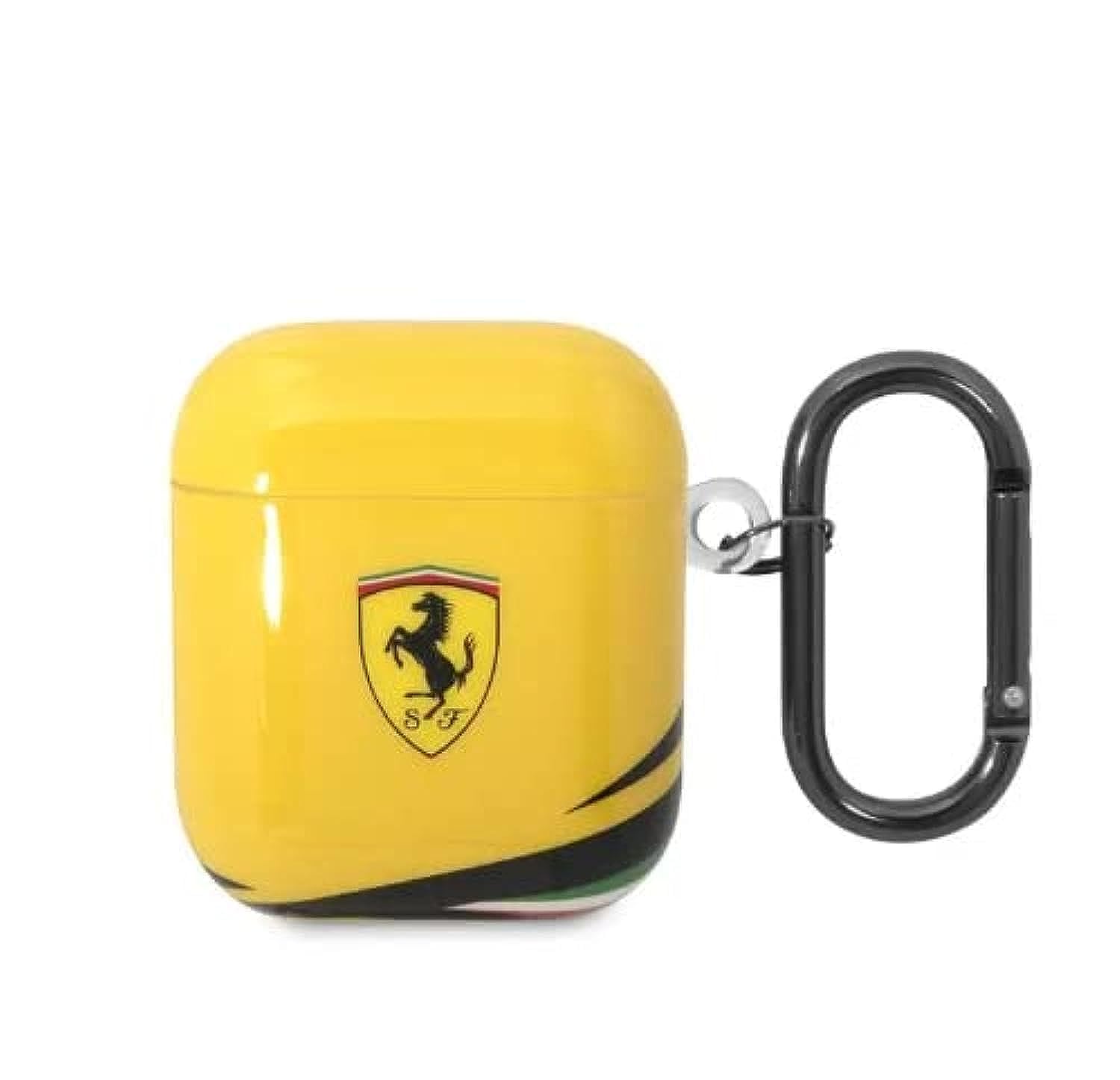 CG MOBILE Ferrari TPU Case with Double Layer Design Shockproof Case Cover Portable & Protective with Shock and Scratch Protection, Resistant to Damage Compatible with Airpods 1/2 - Yellow