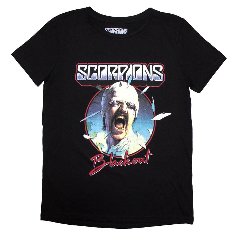 Rock Off officially licensed products Scorpions Blackout Tour 82 Women's T Shirt, Black, XL