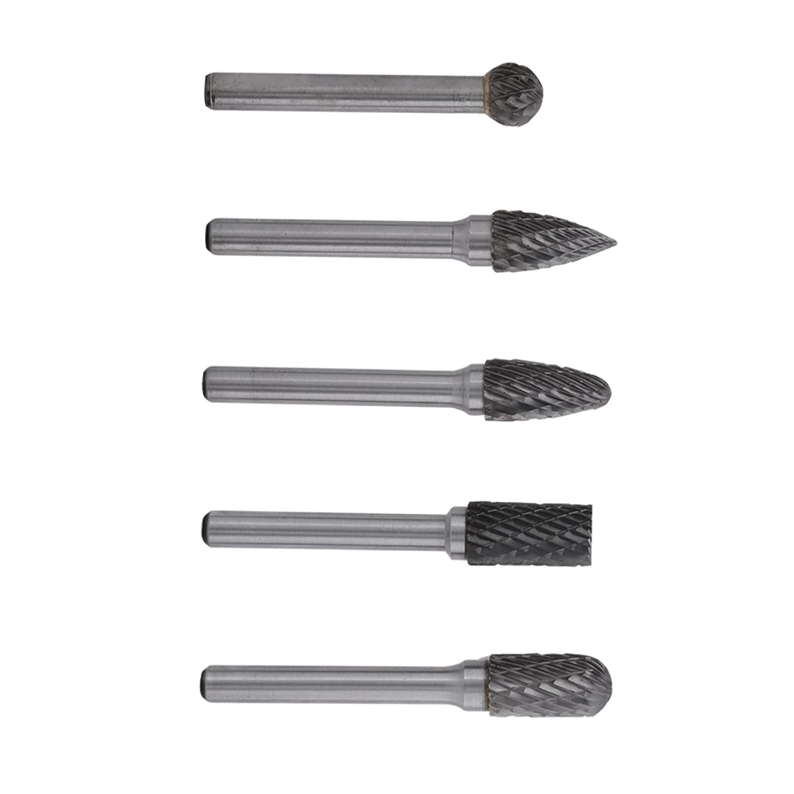 Hochleistungs -Wolfram -Stahl -Rotations -Burr -Schleifkit für Präzisionsmetallschnitze - 5 Stcs mit 6 -Mm -Schaft und 10 Mm Kopf Ideal für Würfelschleifer und Drehwerkzeuge