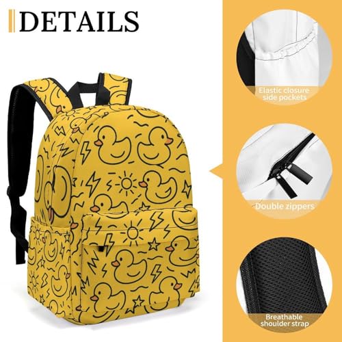 16 Inch Backpack Duck Lines Pattern Laptop Backpack School Bookbag Shoulder Bag Casual Daypack3