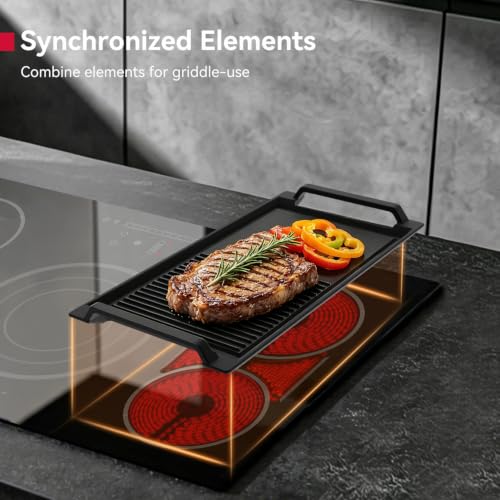 Image of GASLAND Electric Cooktop, 36 inch 5 Burners Built-in Electric Stove Top, 9200W Ceramic Top Radiant Cooktop with Touch Control, Timer, Child Lock, 9 Heat Level, Hard Wire, 220V