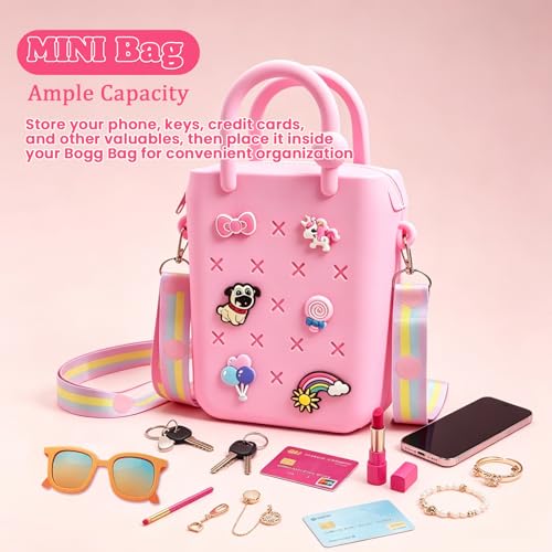 Mini bolso de silicona con cremallera y correa ajustable miniatura 6