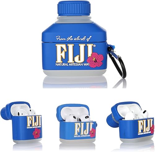 Funda de silicona compatible con Apple Airpods 1, 2, 3 y Pro [serie de latas de bebidas] (funda para AirPods Pro, agua mineral de flores)