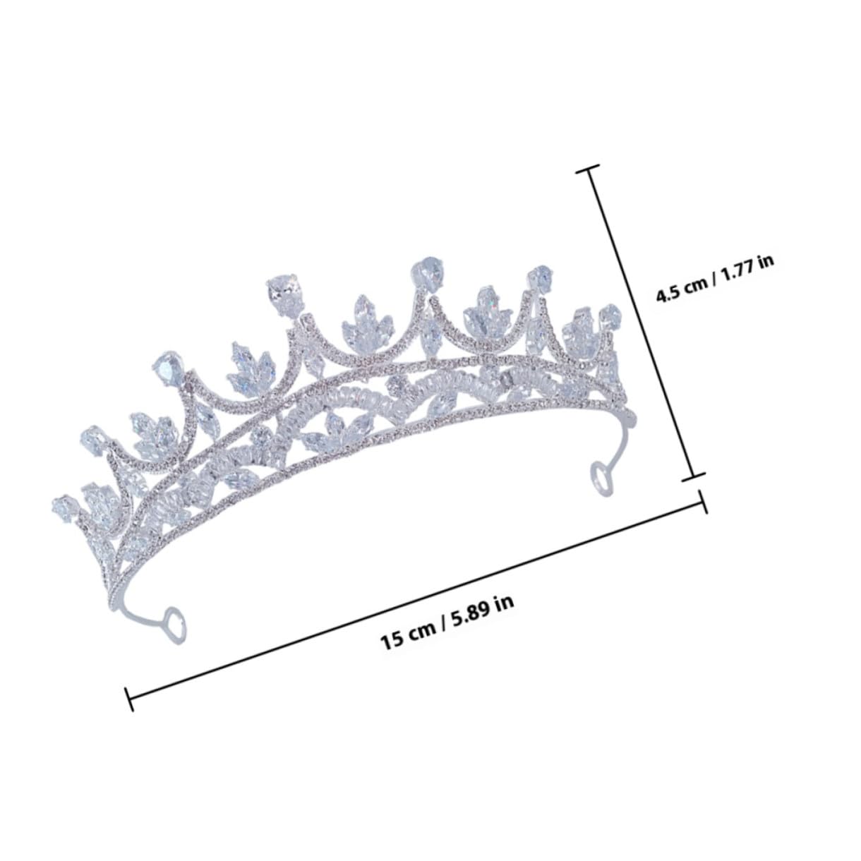 VILLCASE Elegante Hochzeitsbrautkrone aus Kupfer mit Zirkonbesatz Leichtes Silbernes Haarband für Damen für Besondere Anlässe und Kreative Fotos