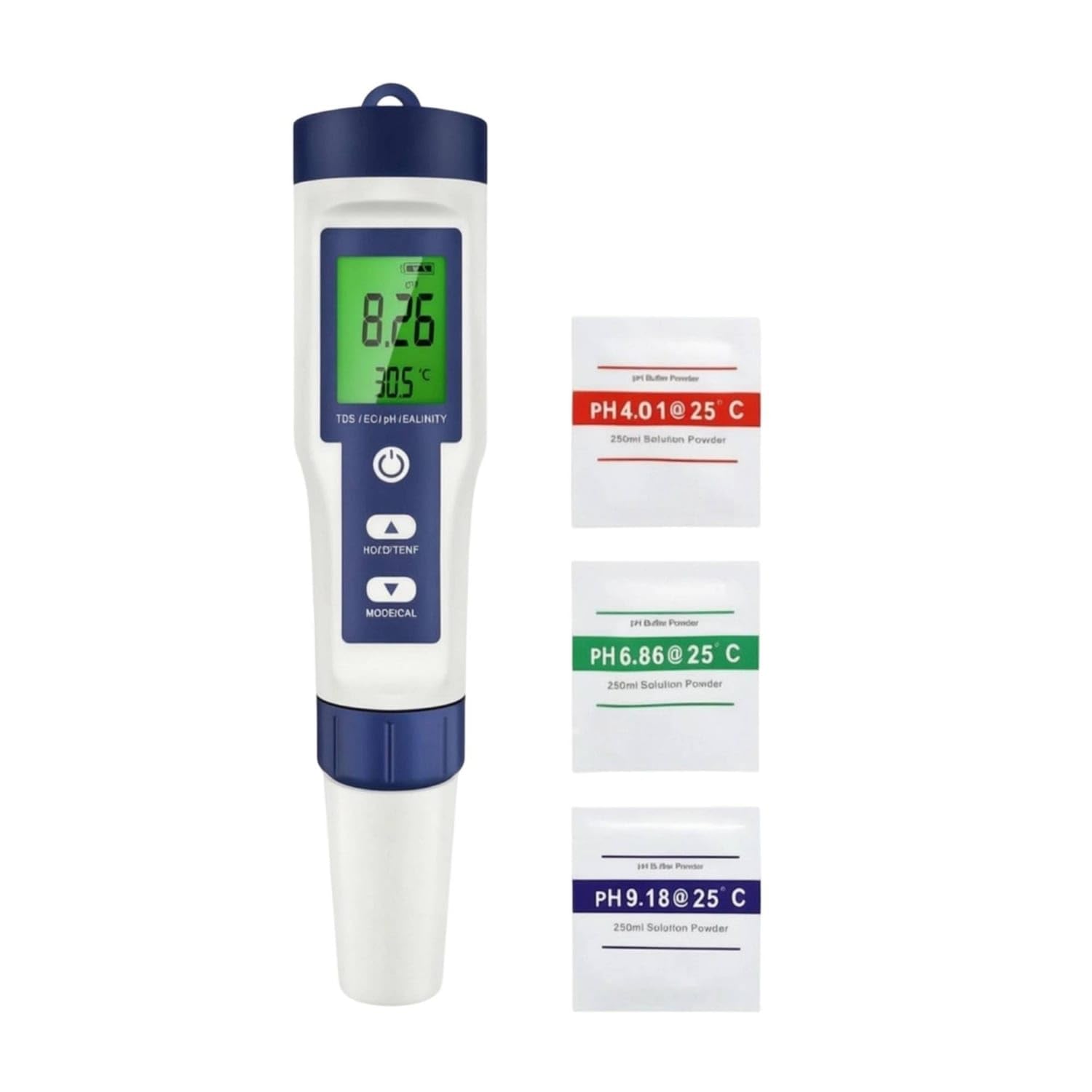 multifunction water quality tester pen backlit display ph | tester pen handheld tds ec temperature meter guarding sensor tip, 909 pond water test kits