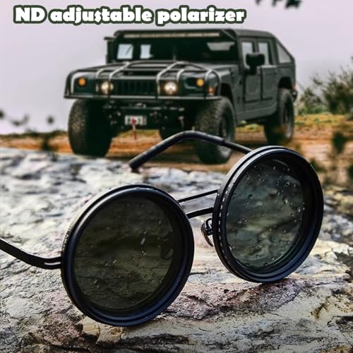 Men's Adjustable Polarized Round Sunglasses with ND Filter and Infinity Dimming, Multifunctional Adjustable Tint Sunglasses4