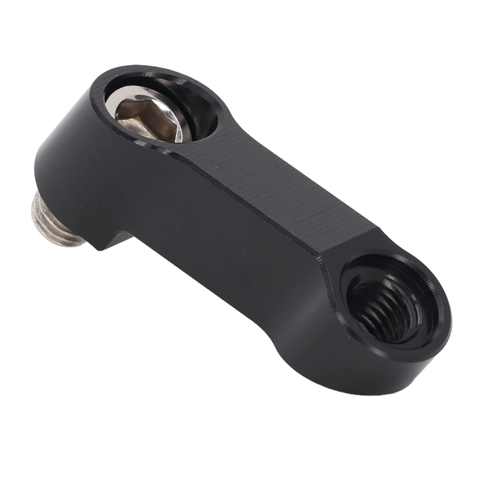 AramoxMotorcycle Mirror Extension Adapters 10mm (0.39 inches) Pair - Mirror Mount Riser for NMAX 155 & 125 Models 2015‑2022 (Black), Black Pair 10mm Mirror Extension Risers for NMA