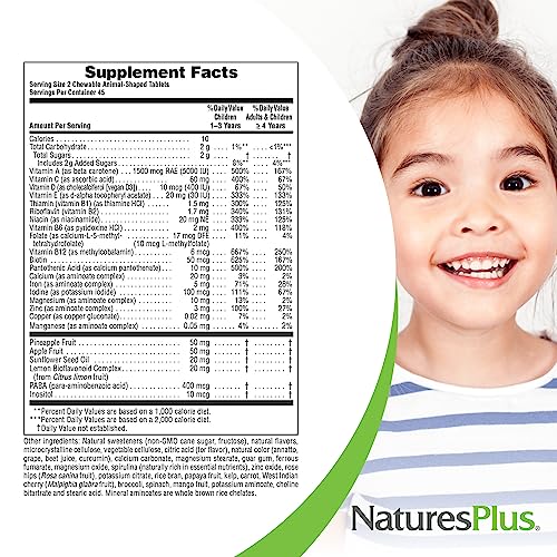 Nature's Plus Source of Life® Animal Parade® Multivitamin gemischter Geschmack 90 Kautabletten