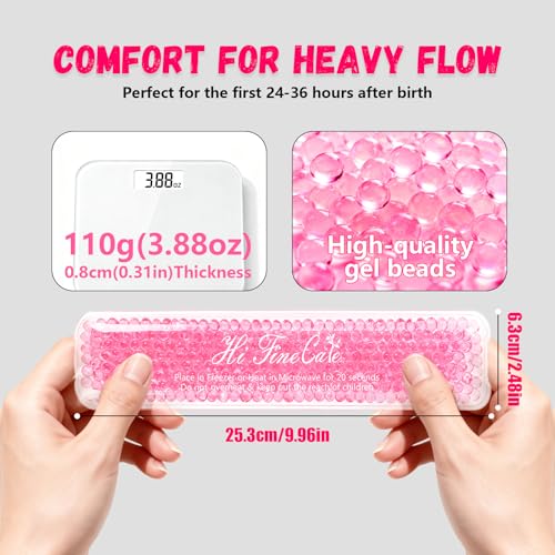 Image of Perineal Cooling Pad for Postpartum Recovery, Extra Durable Gel Cold Packs for Hemorrhoids & C-Section Relief, 2 Reusable Ice Packs & 2 Washable Covers, New Mom Gift