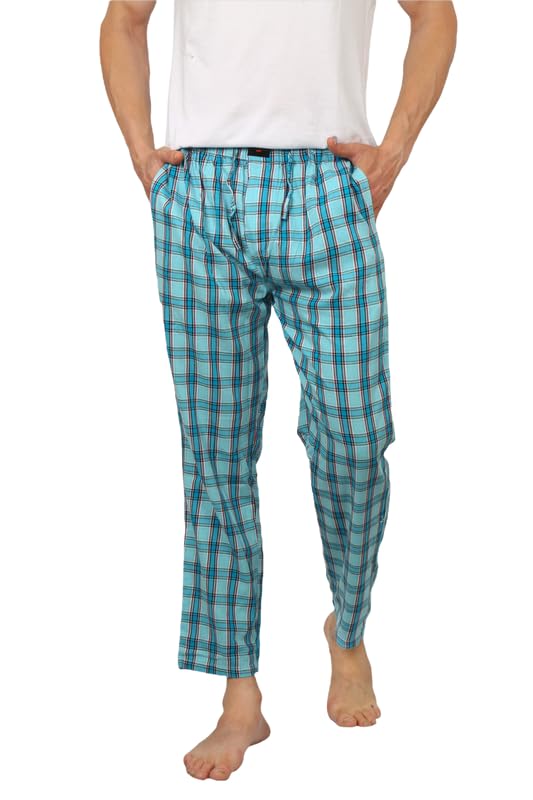 albatross Men's Cotton Blend Soft and Super Comfortable Checkered Pajamas-picture-32