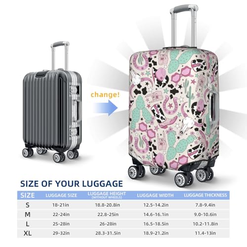 West Cowgirl Disco Travel Luggage Covers - Elasticity Suitcase Covers Protector for Luggage 18-32 Inch2