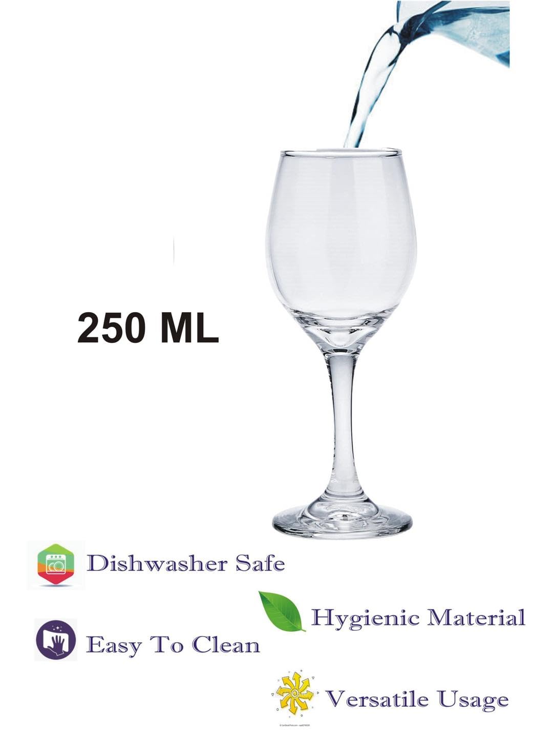 AFAST Party Perfect Glasses for Water, Juice, Cocktails, Cold Drinks and Other Drinking Beverages, Glass, Clear, Pack of 10, 6.5 X 6.5 X 16 CM 3