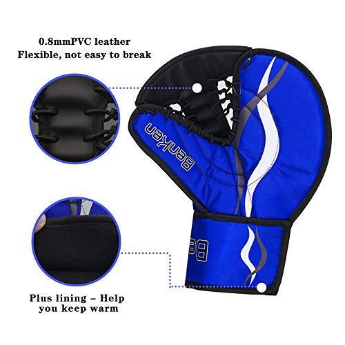 BenKen Sports Ice Hockey Gear Goalie Pad Pack Ice Hockey Equipment Hockey Gloves ice Hockey Knee Pads Teenager & Adult Blue Black (Blue 23'') - Thumbnail 2