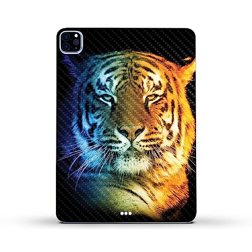 Image of MightySkins Carbon Fiber Skin Compatible with Apple iPad Pro 11 inch M2 4th Gen (2022) Full Wrap Kit - Tri-Color Tiger | Protective, Durable Textured Carbon Fiber Finish | Easy to Apply | Made in The USA