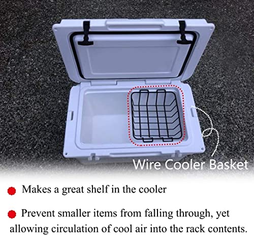 50 & 65 Qt Cooler Basket Compatible With Yetii Tundra, Inside Dry-Goods Basket Compatible With Cabela's 60Qt, Igloo 52Qt, Ozark Trail 52Qt, Pelican Elite (45 & 70, Stainless Steel Wire Cooler Rack #TOP4