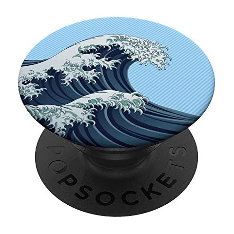 The Great Wave Kanagawa Surfer Surfing PopSockets PopGrip: Swappable Grip for Phones & Tablets Cover