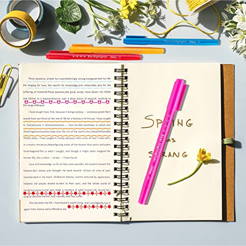 Curve Highlighter Pen Set,Dual Tip Marker Pens Aesthetic Highlighters Assorted Colors Flownwing Flair Pens,8 Color Pastel Highlighter Curve Pen Journal Planner Pens For Art Office School Supplies #TOP4