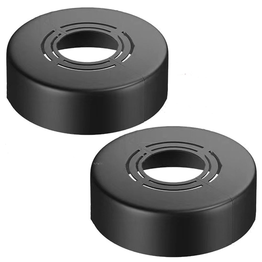 cuttable Wall Split Flange, Split ABS Lightweight Escutcheon Cover Plate,Chrome,for 21/26/33mm(0.8/1.0/1.2in) Copper, PEX Pipe (Tall 25 Black)