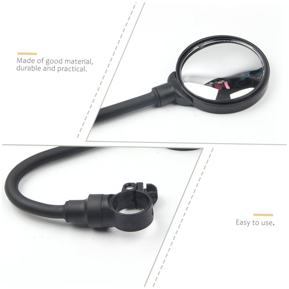 Gatuida 2piezas Espejos Retrovisores Aplicables para Manillar de Bicicleta y Motocicleta Retrovisores Giratorios para Ciclismo Ajustables Manguera del Espejo Retrovisor