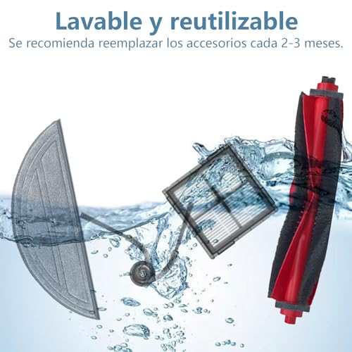 Miniatura 9 de Homruich 28 Piezas Accesorios Para Roborock Q10 S5 Q10 S5 Robot Aspiradora, 2 Cepillos Principales, 6 Filtros Hepa, 6 Toallitas, 6 Bolsas De Polvo, 6 Cepillos Laterales, 2 Herramientas De Limpieza