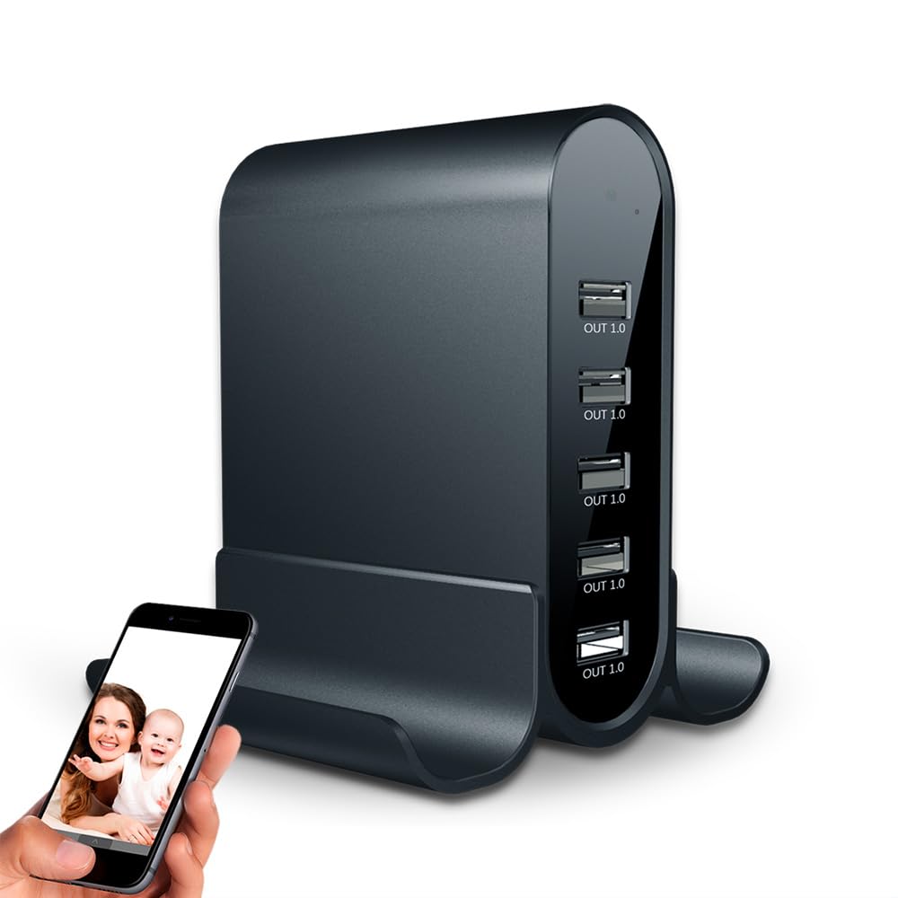 1080P HD 5USB Port Hidden Spy Camera Nanny Cam Charger and Security Camera with Live Streaming Motion Detection