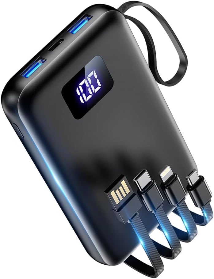 モバイルバッテリー 大容量 【45800mAh・6台同時充電×急速充電】 モバイルバッテリー 軽量 小型 持ち運び便利 最大2.4A出力 6台同時充電 ケーブル内蔵 充電器 もばじゅう 携帯充電器 バススルー機能 過充電防止機能 低電流対応 PSE認証済み LCD残量表示 ストラップ付 iPhone&Android対応 旅行/出張/アウトドア/緊急防災/空調作業服対応