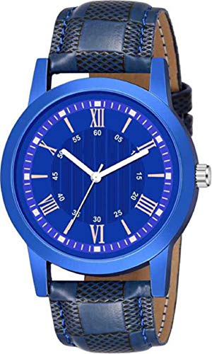 Green ScapperBlack Leather Strap Analog Watch for Boys-Girl's-Womens & Men's