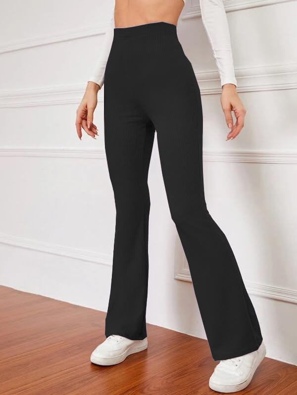 Image of Leriya Fashion Women's Stretch Fit Mid Rise Western Ribbed Stretchable Trousers || Casual Wear Jogging Wear || Sweatpants || Lightweight Wear.