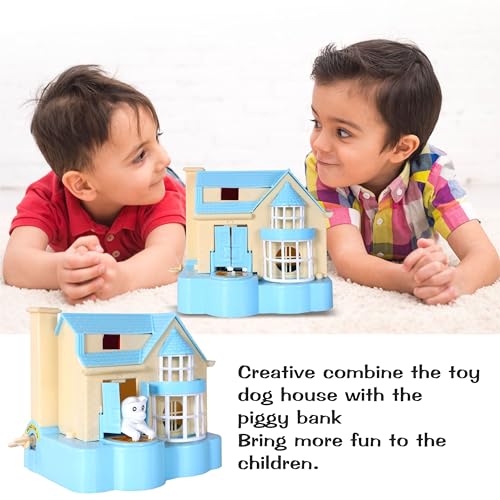 Image of Toyzone Impex Pvt Ltd Puppy House Coins Bank Blue |Classic Puppy House Toy | Coin Stealing Puppy House |House of Puppy | Coin Collecting Saving Bank for Kids |for 3+ Year
