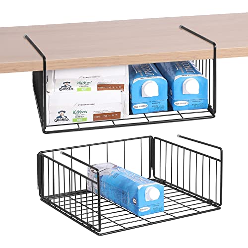 SUFAUY two-pack black under-shelf wire storage baskets