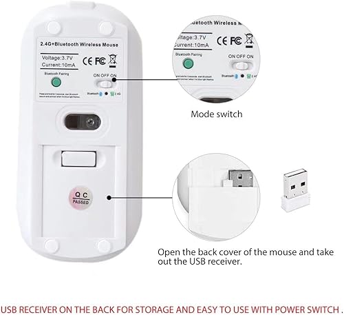 Miniatura 2 de Mouse inalámbrico Bluetooth Gamer Mouse recargable para computadora Mouse inalámbrico USB ergonómico Mause Silent Mouse