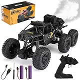 Juego de 4 carritos Monster Truck con tracción bajan a su menor precio SlowTon Coche de Juguete de Control Remoto con Spray para Niños, 4WD Carro Acrobático RC Recargable de Aleación, 2.4GHz...