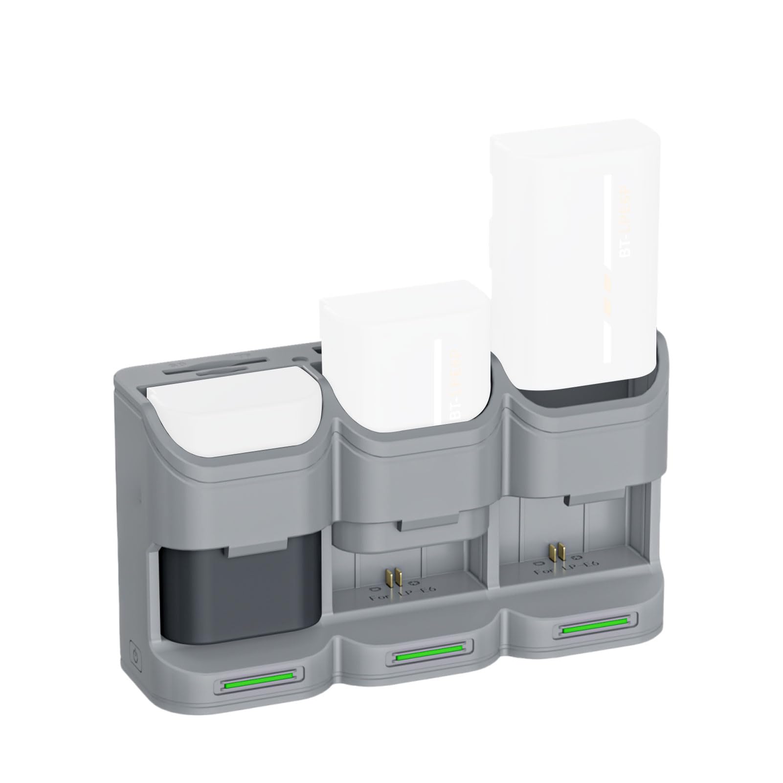 Custodia per Caricabatterie, Protezioni per Circuiti Quadrupli, Carica Contemporaneamente 3 Batterie Custodia per Batterie Multi Slot per Fotocamera, Scatola di Ricarica Portatile con