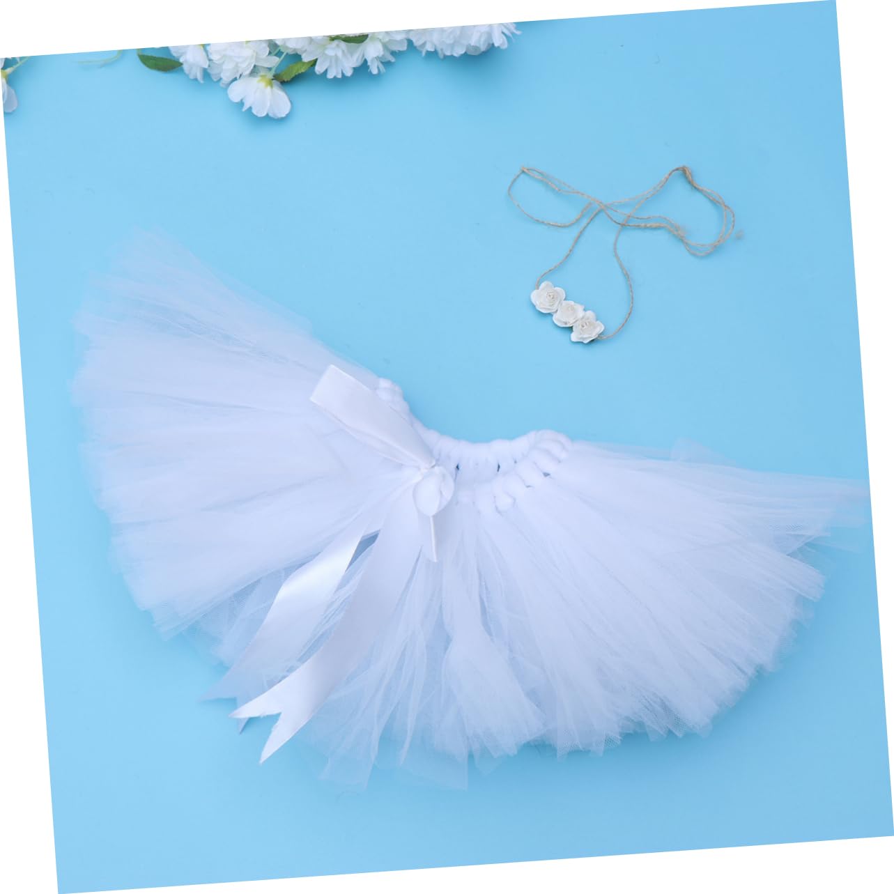 Abaodam 3piezas Falda Tutu De Tul Para Bebés Con Diadema Floral Traje De Fotografía Para Niñas De Meses Vestido De Princesa Color Ropa Para Nuevos Nacidos y Celebraciones
