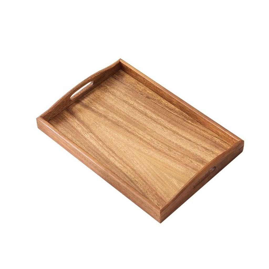 Bandeja platear De Postre De Fruta Casero Simple, Bandejas Decorativas De Madera Maciza For Sala De Estar, Bandejas Decorativas De Té, platear De Aperitivos For Cafetería Organizador De Escritorio