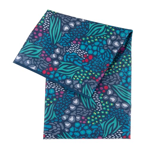 Image of Bumkins Baby Splat Mat for Under High Chair, Babies Toddlers Eating Mess Mat, Waterproof Reusable Cloth for Arts and Crafts, Playtime Mat for Kids, Floors or Tables, Fabric 42inx42in, Jungle Blue