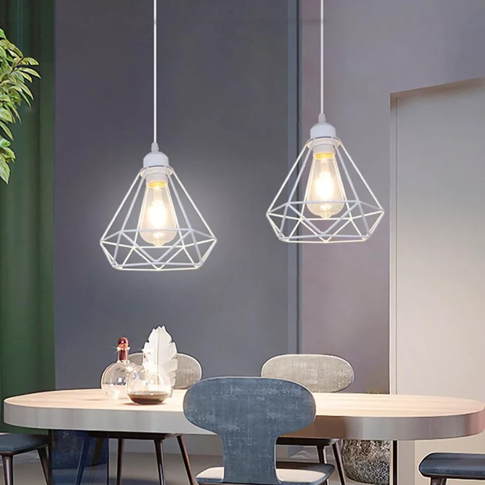Moderne schwarze geometrische Decken Pendelleuchtenschirme, Drahtkäfig Lampenschirme - Bild 37 von 48