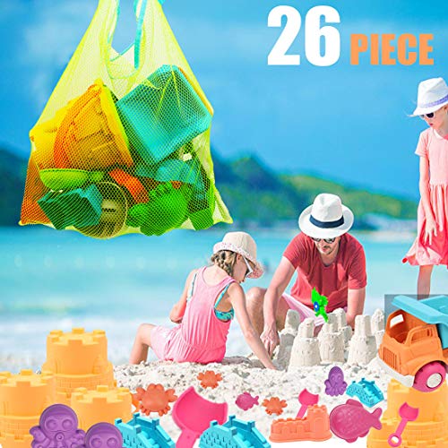 simplenice Beach Toy, 26Pcs Kids Beach Sand Toys Set, Eco-Friendly Sand Toy, Reusable Sandbox Toys for Kids, with Pail… - Image 3