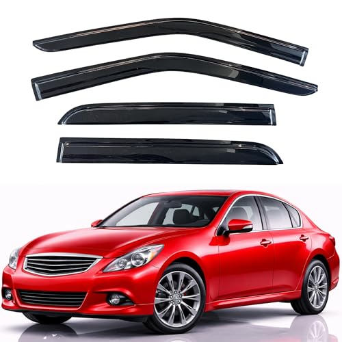 Image of KPY Rain Guards Fit for 2007-2015 Infiniti G35 G37 G25 Q40, Out-Channel Window Visors Vent Wind Deflectors 4PC, Car Accessories for 07-15 Infiniti G35 G37 G25 Q40